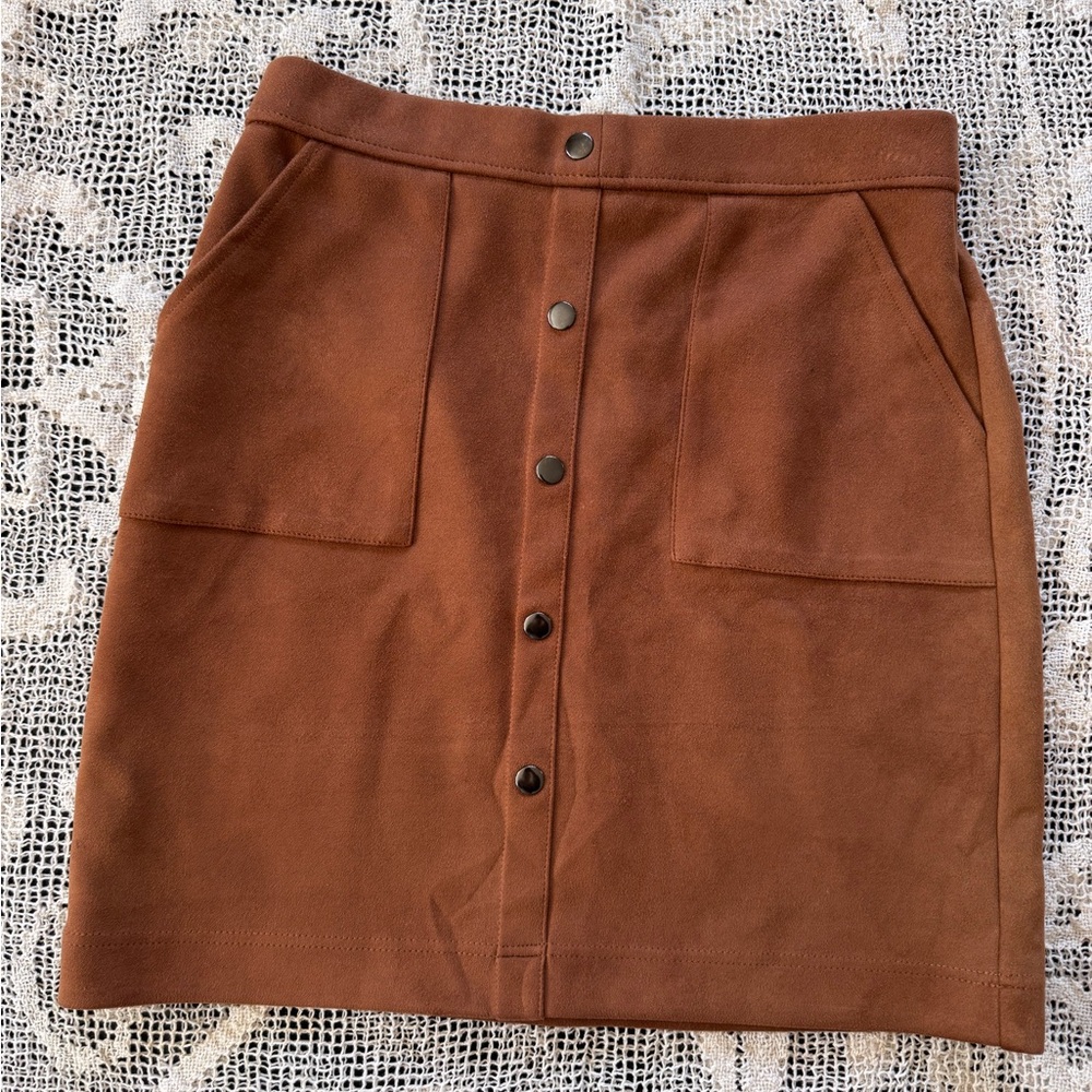 Versona Brown Mini Pencil Skirt for Casual Wear